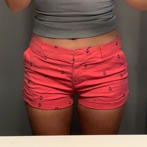 Pink anchor khaki shorts